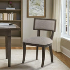 Madison Park Signature Solid Wood Upholstered Dining Chairs Set of 2, Modern Dining Chair with Open Split-Back Design, Curved Padded Backrest, for Dining Room, Living Room