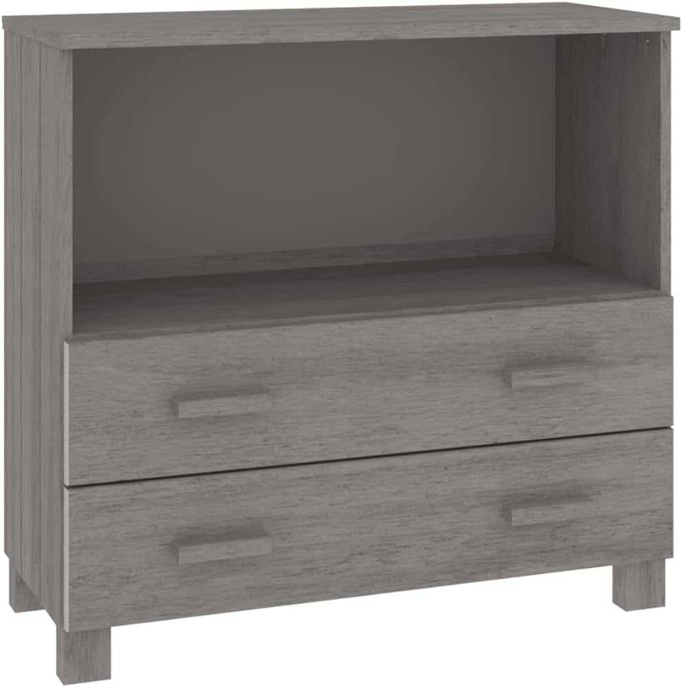 Light Grey Sideboard with Solid Pine Wood and MDF Construction, Modern Storage Cabinet for Living Room or Dining Room, Durable Furniture with Smooth Finish and Versatile
