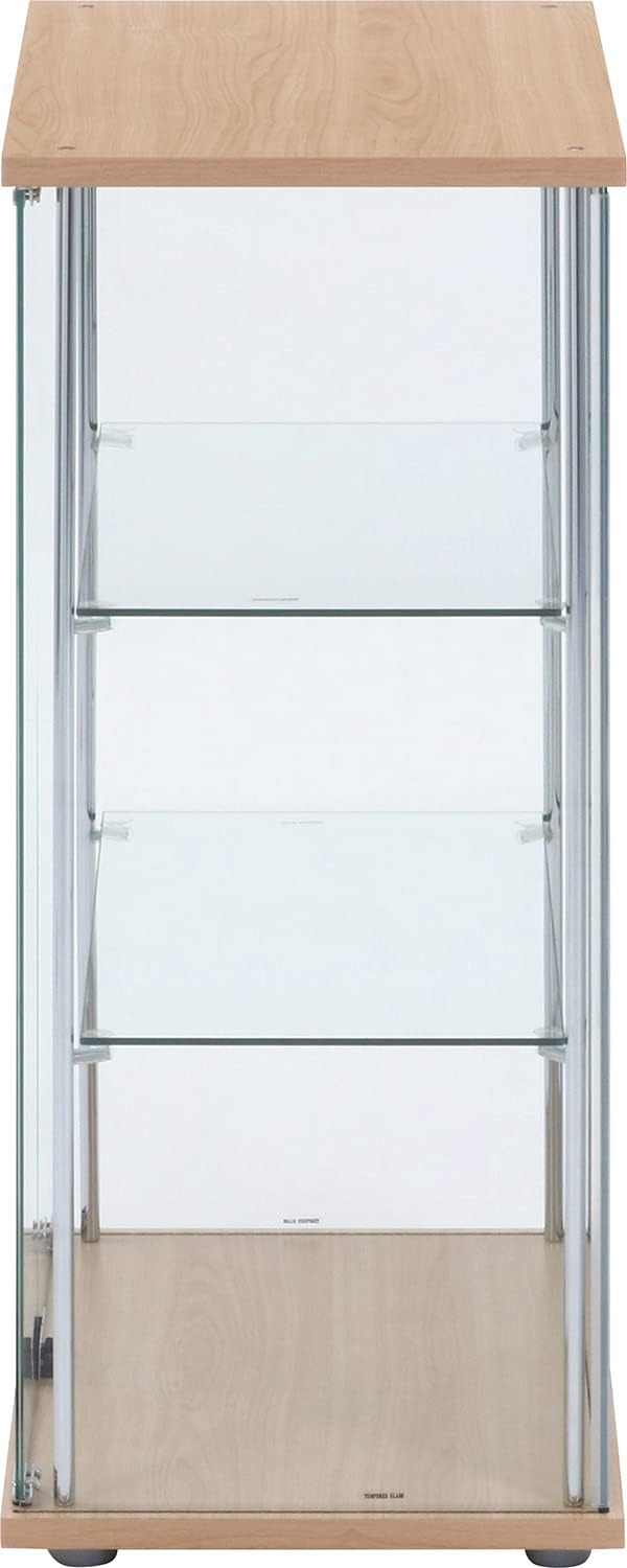 不二貿易(Fujiboeki) Fuji Boeki 72801 Collection Case, Figure Case, 3 Tiers, Width 23.8 x Depth 14.4 x Height 33.5 inches (60.5 x 36.5 x 85 cm), Natural, Wide, Rear Mirror, Assembly Required