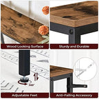 MAHANCRIS 55.1 Skinny Console Table with Power Outlets, 5.9" Slim Sofa Table Behind Couch, Long Entryway Tables, Narrow Sofa Hallway Table, Living Room CTHR145E01