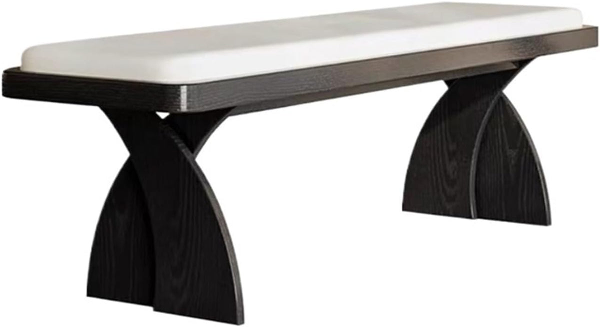 Modern Retro Wooden Long Bench at The Foot of The Bed in The Bedroom Dressing Room or Home for Changing Shoes Entryway(Medium)