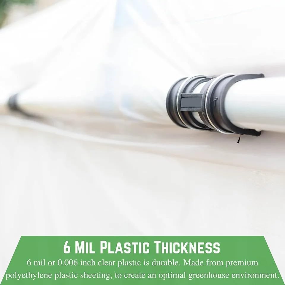 Farm Plastic Supply - 4 Year Clear 6 mil Greenhouse Plastic Sheeting - Clear Sheeting, Polyethylene Film, Transparent Plastic Film for Greenhouse (36' x 25')