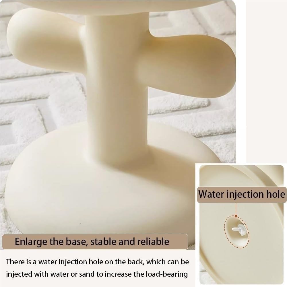Flower-Shaped Small Tea Table Simple Accent End Table Cute Coffee Table with Stable Base Plastic Sofa Side Table for Living Room Space Saver(Purple)