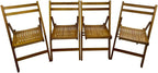 Wood Folding Chairs, Set of 4 Slatted Wood Event Chairs, Honey Color Foldable Dining Chairs for Patio Garden Wedding Party Outdoor Seating