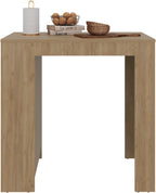 Kitchen Island with Dining Surface and Storage Shelves | Three side shelves for kitchen storage and meal prep convenience