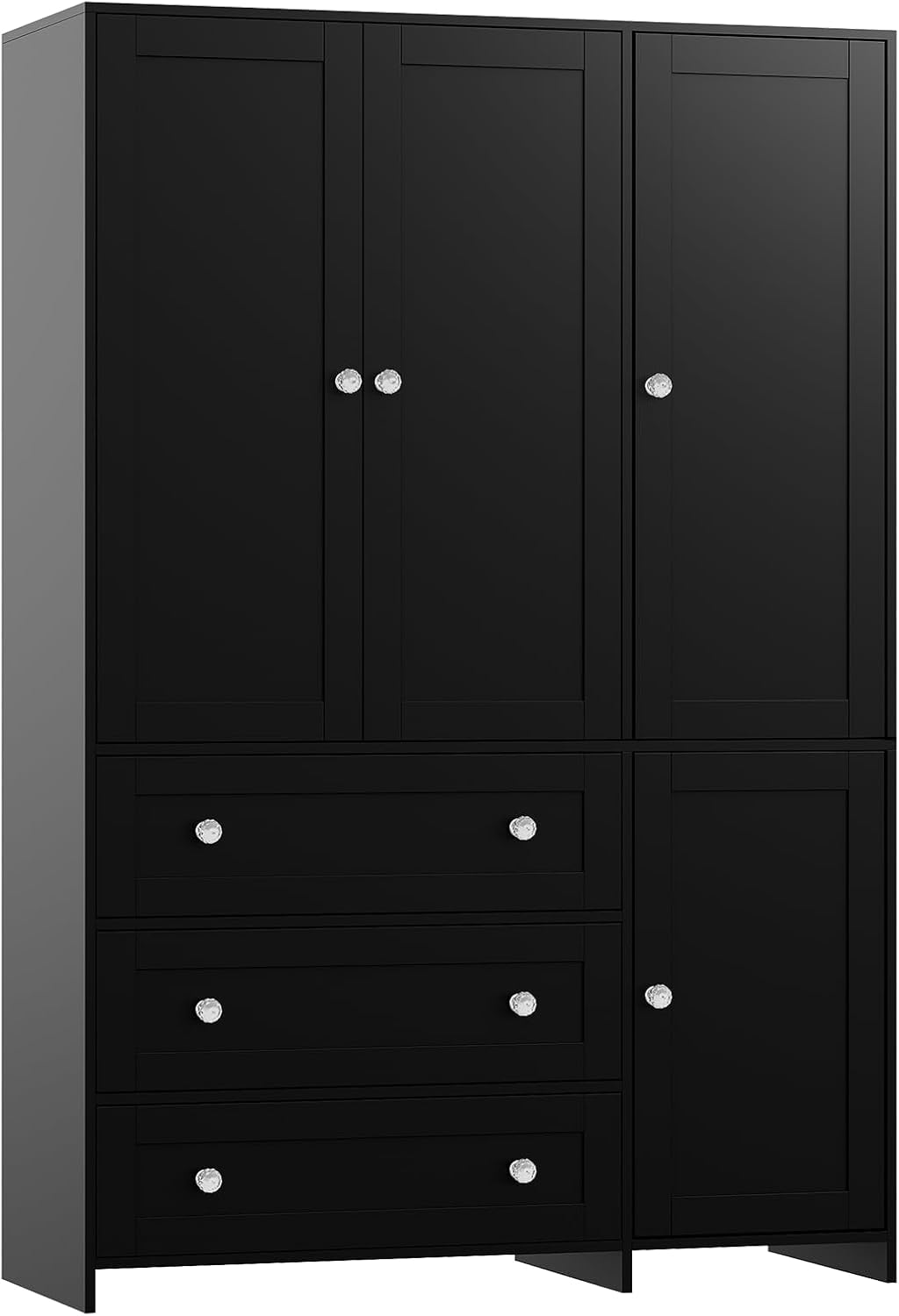 VOWNER 71" Armoire Wardrobe Closet with 3 Drawers and Mirror