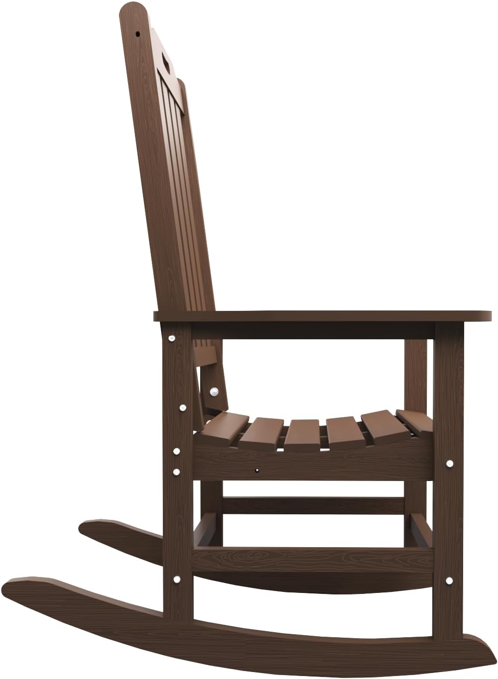 THOEOE Outdoor Rocking Chairs Set of 2, Oversized Patio Rocking Chair | HDPE Outdoor Rockers for Front Porch, Patio, Backyard, Balcony and Garden. All-Weather High Back Design, Brown