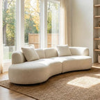 Acanva Formia Boucle Curved Sectional Couch for Living Room