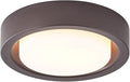 13 Inch Flush Mount Ceiling Light,Oil Rubbed Bronze Finish Plate with Frosted Glass Shade,Round Ceiling Lighting Fixture for Hallway Bedroom Closet Livingroom Kitchen Stairwell (Oil Rubbed Bronze)