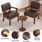 FAGAGA Accent Chairs Set of 2, 2 Solid Wood Armchairs with Table