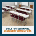OEF Furnishings OEFBT-SEM1872 Commercial-Grade Premium Industrial Seminar Folding Table with Thick Blow-Molded Top and 16-Gauge Cantilever Steel Legs (Seminar, 18" × 72", Speckled Gray Top)