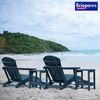 BRIOPAWS Adirondack Ottomans | Folding | Set of 2 | HDPE Plastic | Blue Outdoor Foot Rest | All Weather | Patio Footrest for Adirondack Chair | Foot Stool for Deck Porch | 19.7W x 18.5L x 13H Inch