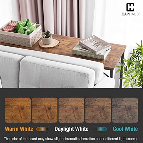 CAPHAUS 63” Narrow Long Console Table for Entryway, Classic Design Sofa Living Room, Skinny Table, Entrance Hallway, Plant Décor Rustic Oak 63-Inch