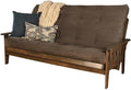 Kodiak Furniture Tucson 87" Queen Futon with Fabric Mattress, Queen-Size Bed Converted, Easy Assembly, Seats up to 3 People, in Gray & Rustic Walnut Finish