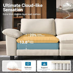 SUNSHINE VALLEY Oversized 123.6" L Shaped Sectional Couch for Living Room