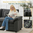 Oversized Modular Sectional Sofa Set, Convertible Deep Seat Cloud Couch with Ottoman, Large U Shaped Corner Couch with Throw Pillows for Living Room (Blue Grey, 8 Seater)