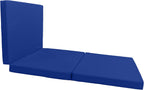 D&D Futon Furniture Trifold Foam Beds, Floor Tri-Fold Bed, Foldable Shikibuton Mattress Cushion Topper Mat for Space Saving Sleepover 3x27x75 in, Royal Blue