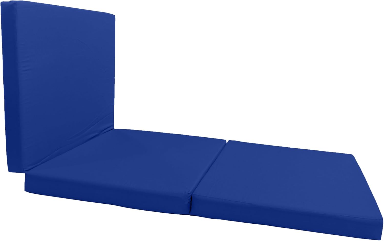 D&D Futon Furniture Trifold Foam Beds, Floor Tri-Fold Bed, Foldable Shikibuton Mattress Cushion Topper Mat for Space Saving Sleepover 3x27x75 in, Royal Blue