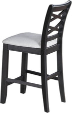 5-Piece Counter Height Table Set with Charcoal, MDF, Rubber Wood | Charcoal finish with modern design for contemporary and transitional interiors