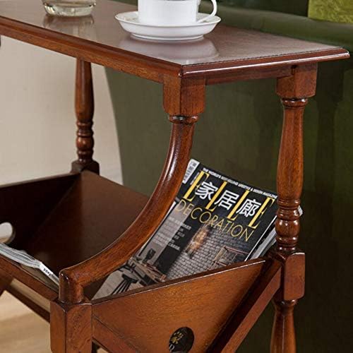 Telephone Table, Solid Magazine Rack/Sofa Side End Table,Living Room Newspaper Rack,Telephone Side Table,Cabinet with Bottom Shelf Storage(Color:Maroon,Size:23.0313.9731.