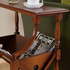 Telephone Table, Solid Magazine Rack/Sofa Side End Table,Living Room Newspaper Rack,Telephone Side Table,Cabinet with Bottom Shelf Storage(Color:Maroon,Size:23.0313.9731.
