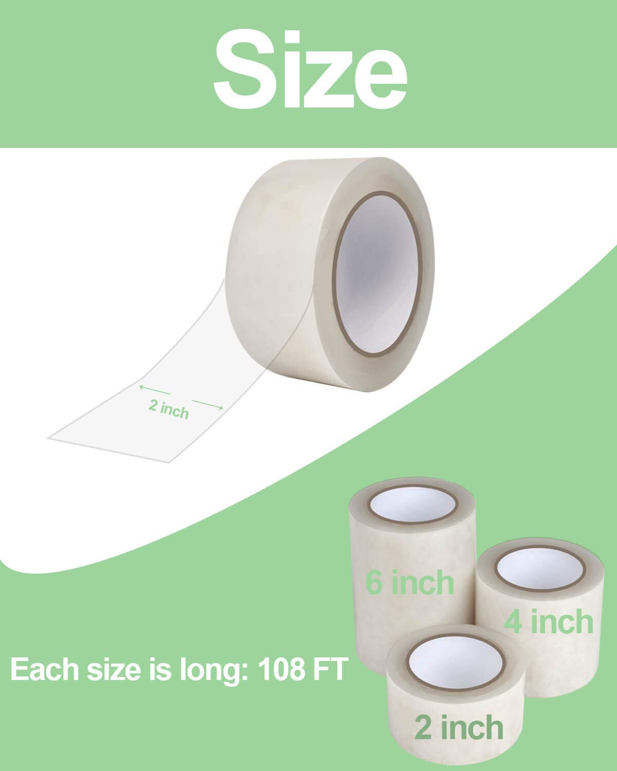 vensovo Greenhouse Covering Plastic Repair Tape - 6 mil Thickness 2″x108′ Garden Green House Sheeting, Plastic Polyethylene Film Repair Tape
