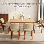 Dining Chairs Set of 4,Mid Century Modern Kitchen Chair with Hanging Arm | Set of 4 Dining Chairs, Mid Century Modern Faux Leather Upholstered Kitchen Chair, Walnut Legs Back for Dining Room Living