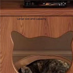 Round End Table with Cat Nest Nightstand Side Table with Storage Bedside Tables Accent Tables for Living Room Long-Lasting(Natural)