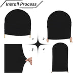 bricia Wedding Arch Backdrop Stand Cover, 6FT Double Sided Stretchy Arch Cover Fitted Wedding Birthday Party Banquet Decoration (Black 72''Lx31.2''W)