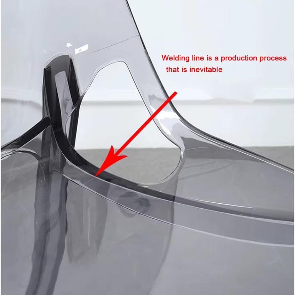 Etlegor Transparent Acrylic Dinning Chairs, Curved Backrest Kitchen Chairs Ladies Dressing Stool for Home Office, Cafe, and Wedding Events(Clear Blue)