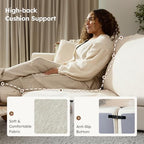 Modular Sectional Cloud Sofa, No Assembly Oversized Couch, Beige | Comfy Seating with High Back Pillows, Ideal for Living Room & Small Apartment, Durable Fabric for Families & Renters