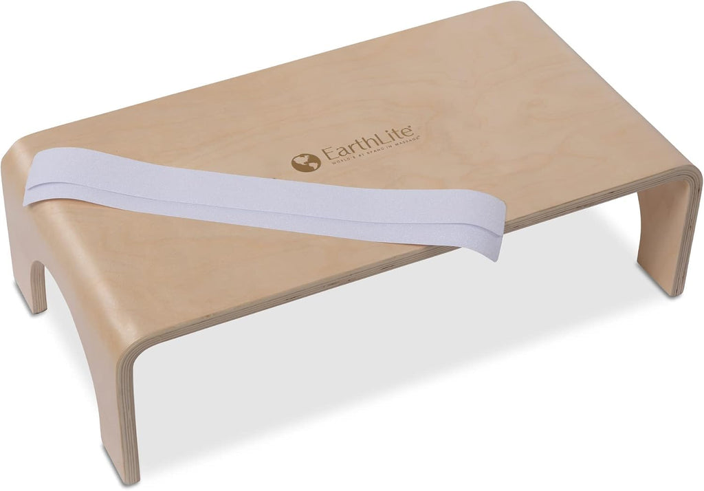 EARTHLITE Wooden Step Stool - Beautiful Finish, Large Surface, Strong & Stable Bed Step, Foot Stool, Massage Step-Up (4" or 7")