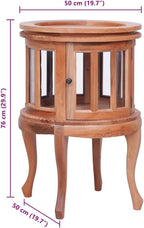 Solid Mahogany Wood Vitrine Cabinet with Glass Display 19.7x19.7x29.9 Inches for Living Room Bedroom and Entryway