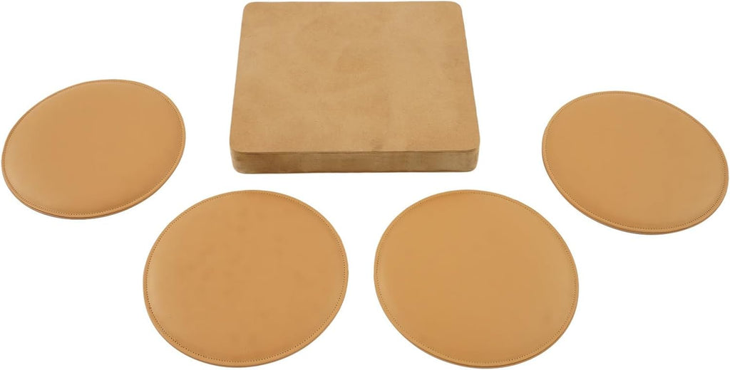 Folding Paper Stool with Pu Cushion,Accordion Paper Folding Sofa Chair,Scalable Folding Bench,3.9/4.9/6.6/8.2ft Accordion Chair Stool,One Seat Holds 400lb,for Living Room,Coffee Bar (Brown, 4 Seats)