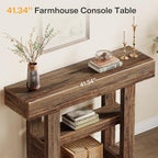 Tribesigns 41.34" Farmhouse Console Table, Sofa Table Behind The Couch | 2-Tier Narrow Entryway Furniture with Storage Shelves for Hallway Foyer Living Room, Easy Assembly, Rustic Brown