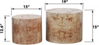 Nesting Coffee Table Set of 2, Modern Round Coffee Table (Natural Wood + Solid Wood+MDF + Farmhouse)
