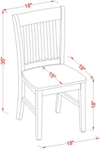 East West Furniture NFC-BCH-W Norfolk Dining Chairs - Slat Back Wood Seat Kitchen Chairs, Set of 2, Black & Cherry