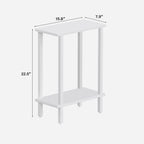 TUTOTAK Small Side Table, Narrow End Table, Skinny Sofa Table, Slim Nightstand, Couch Table, Living Room, Bed Room, White TB01BW062