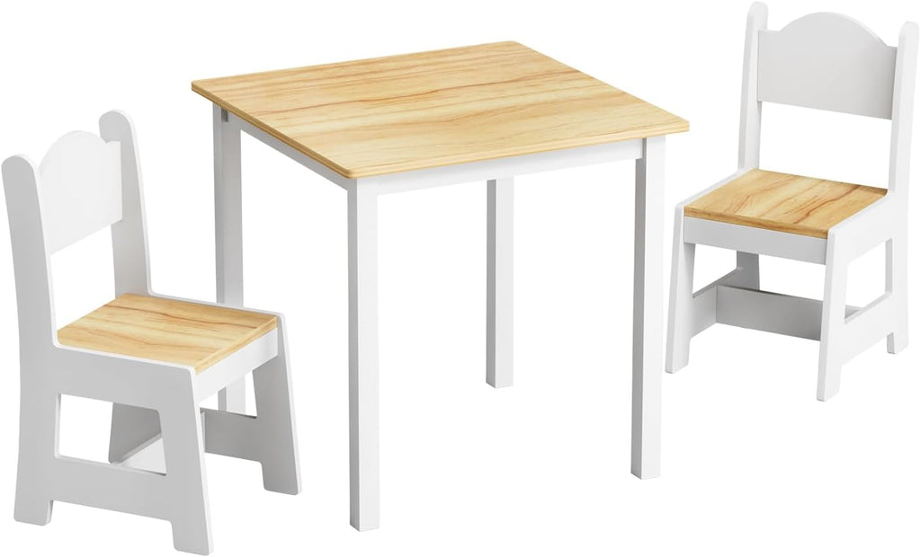 JOYMOR Kids Table and Chairs, Toddler Table and Chair Set for Ages 1-3, Wooden Activity Table with Chairs, Perfect for Arts, Crafts and Nursery Use