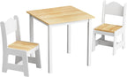JOYMOR Kids Table and Chairs, Toddler Table and Chair Set for Ages 1-3, Wooden Activity Table with Chairs, Perfect for Arts, Crafts and Nursery Use