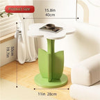 Flower Shape Side Table, Modern Bedside Table, Multifunctional Coffee Table, Cute Storage Table Suitable for Small Indoor Space(Pink)