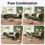 Cloud Sectional Couches for Living Room,Modular Sectional Sofa,Green | V-Shaped Extra Deep 7 Seater,Mid Century Modern Oversized Sectional Couches with Solid Wood Leg,Large Sofa for Big Space