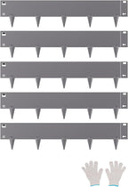 VEVOR Steel Landscape Edging, 5 Packs 39 x 5 in Rust-Resistant Metal Landscape Edging, Bendable Garden Edging Border, Heavy Duty Lawn Edging, Easy-to-Install, Flower Bed Yard Pathway Divider Dark Gray