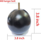 4 Inch Wood Furniture Legs Black Sofa Legs Replacement Wooden Bun Feet with Hanger Bolts and T Nuts for Sofa Couch Chair Table Desk Bed Cabinet Set of 4 (Black 4 Inch Ball)