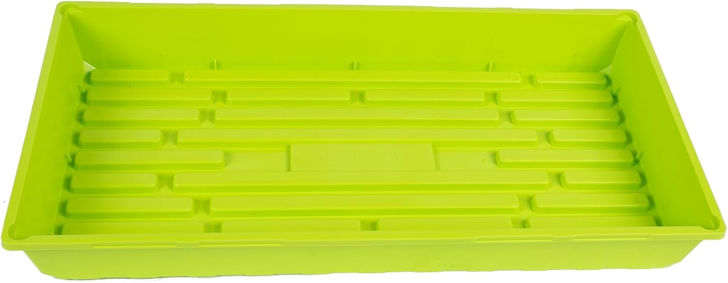 SUNPACK 10" x 20" Mega Plastic Seed Starting Tray, Lime Green, 2.5" (Pack of 30) - No Drainage Holes, Ideal for Greenhouses or Indoor Gardening - Made of Thick, Strong Plastic