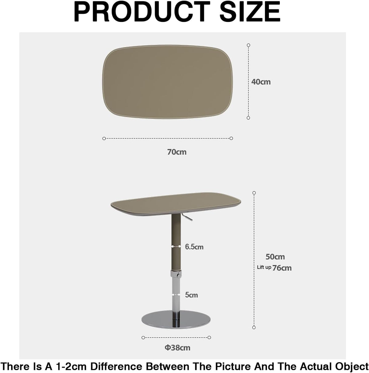 Versatile Side Table: Swiveling and Height-Adjustable; Suitable for Use as a Living Room Corner Table, Coffee Table, Sofa Side Table