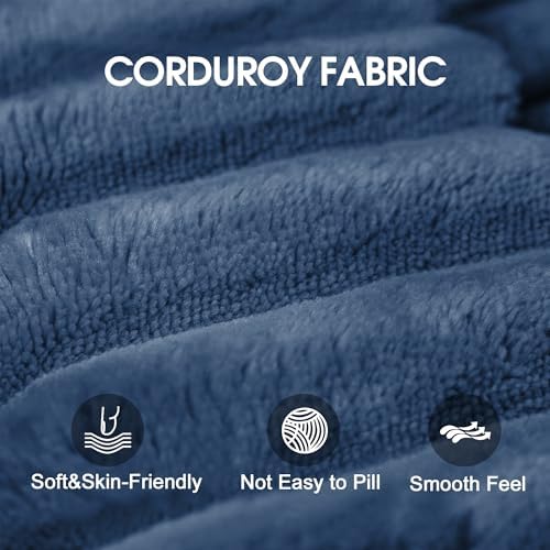 Blue Oversized Sectional Couches with Ottoman. Right Face Chaise | L shaped modular sofa, Cloud soft cushion with foam, Breathable pet-friendly, Side storage pocket, No assembly required.