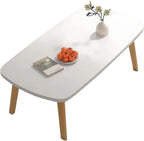 Foldable Coffee Table for Small Spaces, Low Study Table for Sitting On The Floor, Wood Folding Coffee Tables for Living Room, Bedroom, Home Office, Apartment, Dorm (White)