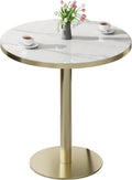 Round Modern Dinning 31.5 inches Bistro Table Tulip with Faux Marble top,Easy Assemble,Sturdy Metal Frame Diameter