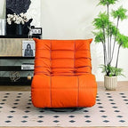 Electric Power Recliner Chair with 360° Swivel, USB Charging Ports, Footrest, and Side Pocket, Upholstered Glider for Living Room(Orange)